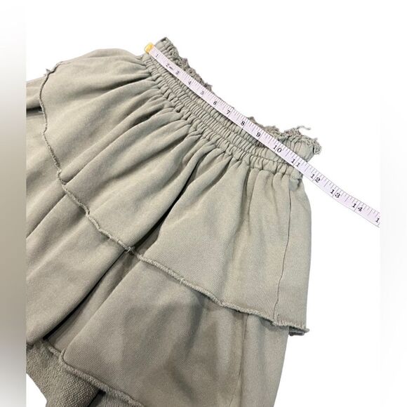 Aerie tiered jersey mini skirt sage green cotton size XS - Picture 9 of 9